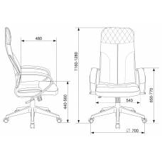 Кресло руководителя Бюрократ CH-608Fabric песочный Light-21 крестовина пластик (CH-608/FABRIC-BEIGE)