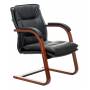 Кресло Бюрократ T-9927WALNUT-AV черный кожа полозья дерево купить  по выгодным ценам